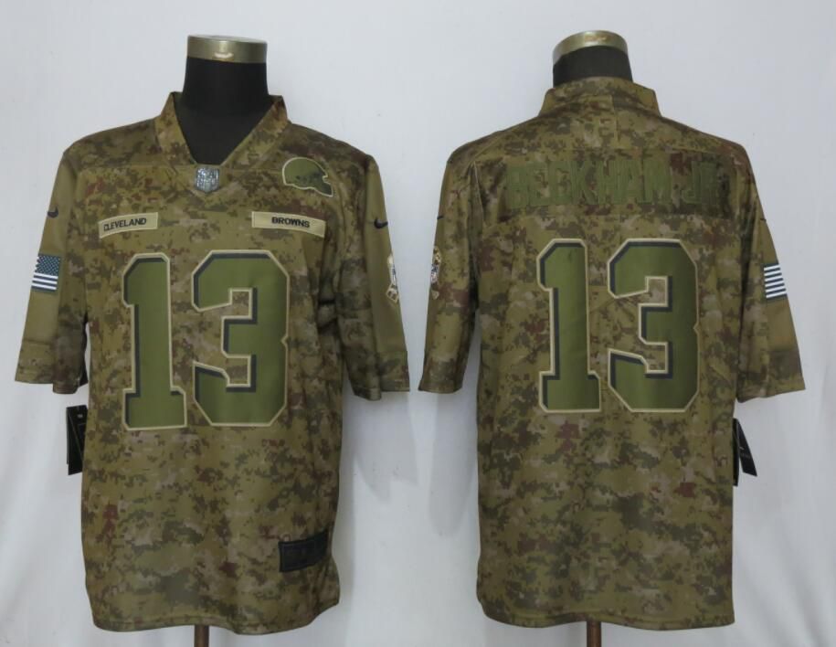 Men Nike Cleveland Browns #13 Beckham jr Camo Salute to Service Limited Jersey->green bay packers->NFL Jersey